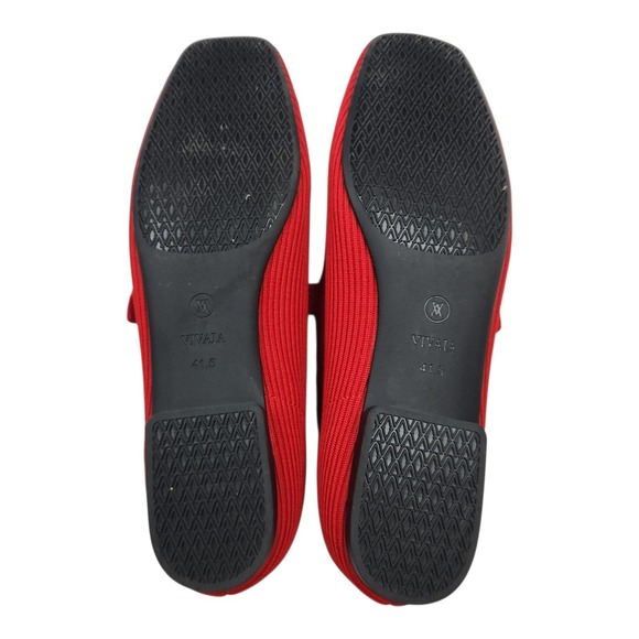 Vivaia Margot Mary Jane Ruby Red Knit Ballet Flats Sz 10 / 41.5M - Picture 8 of 10